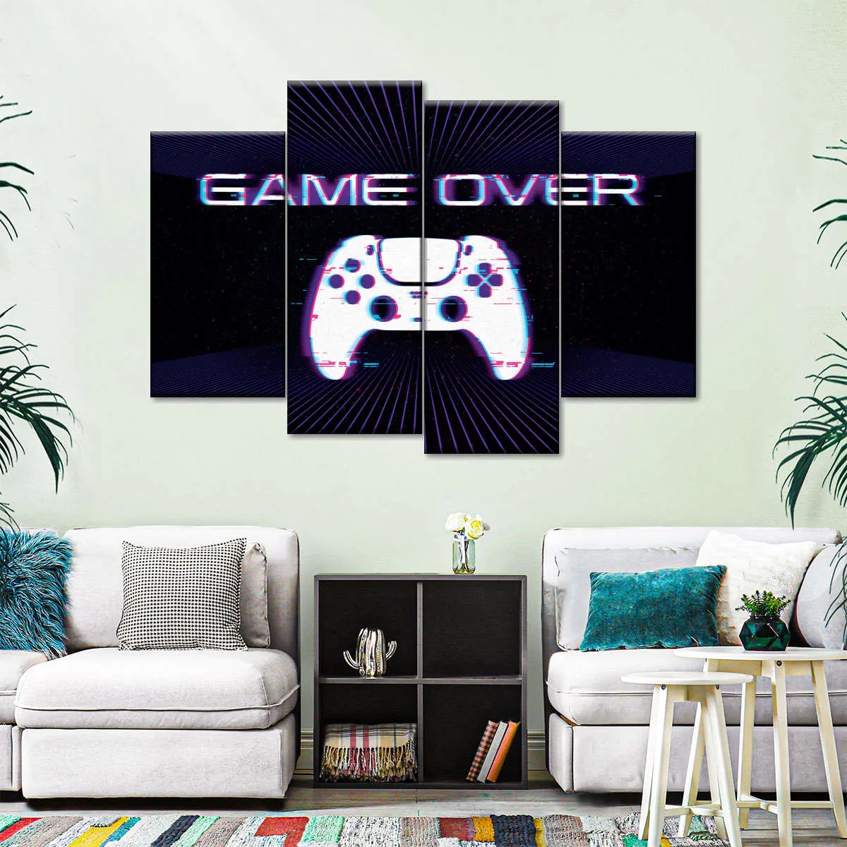 Game Over Controller Glitch Wall Art