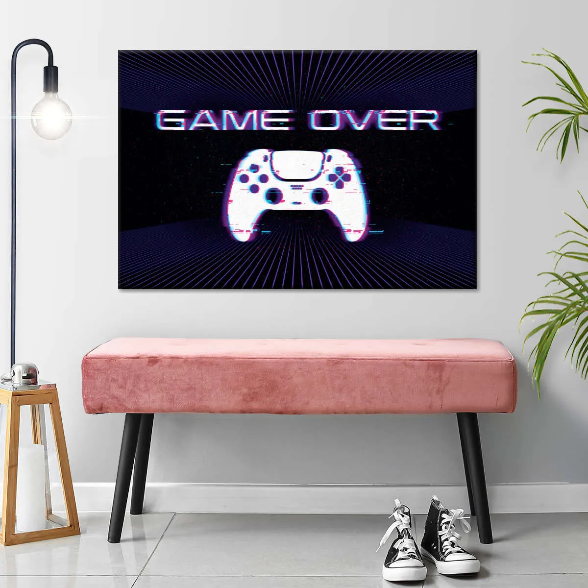 Game Over Controller Glitch Wall Art