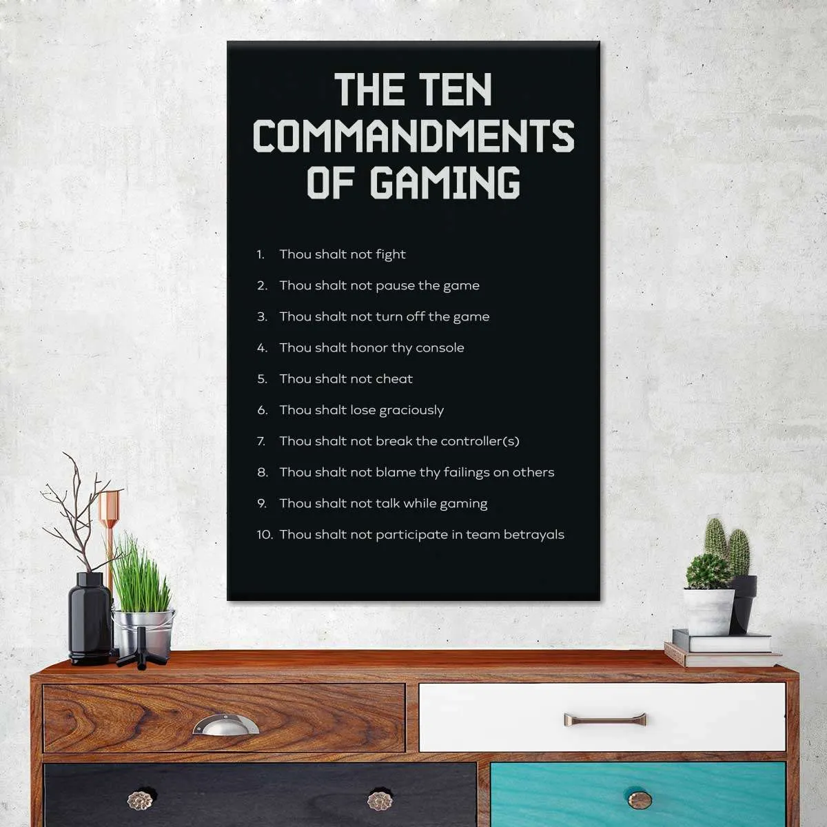 Gaming Commandments Wall Art