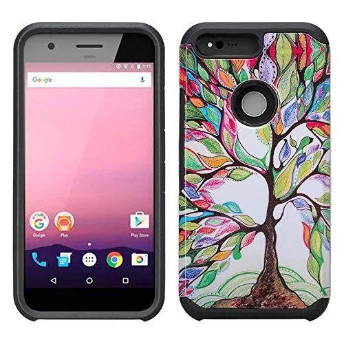 Google Pixel XL Case, Slim Hybrid Dual Layer Armor Case Cover for Google Pixel XL - Vibrant Tree