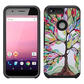 Google Pixel XL Case, Slim Hybrid Dual Layer Armor Case Cover for Google Pixel XL - Vibrant Tree