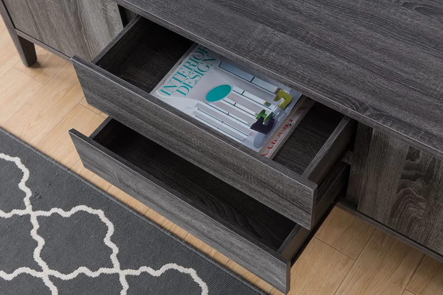 Grey 66" Wooden TV Stand- Model #8038