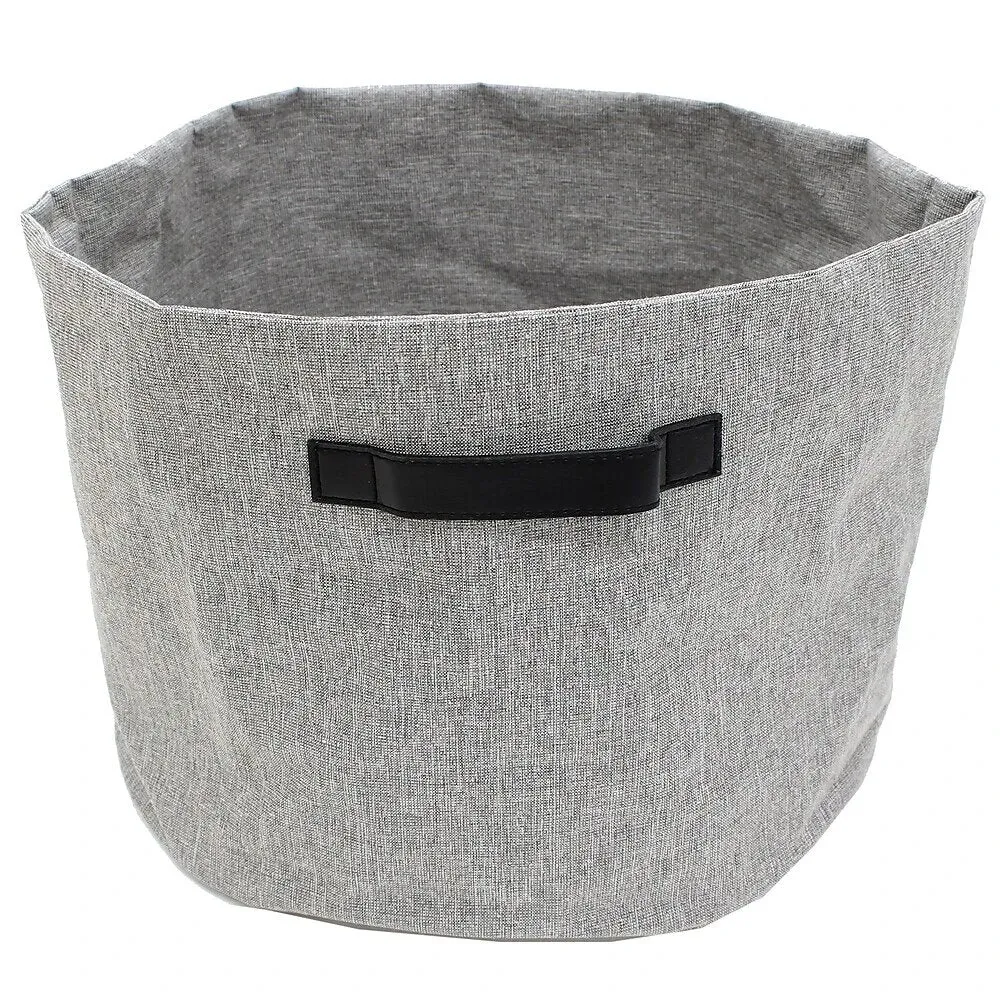 Grey Polyester Round Basket