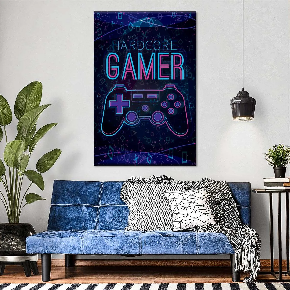 Hardcore Gamer Neon Sign Wall Art