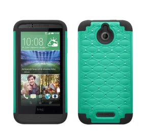 HTC Desire 510 Case, Diamond Rhinestone Slim Hybrid Case - Green