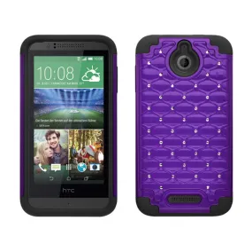 HTC Desire 510 Case, Diamond Rhinestone Slim Hybrid Case - Purple