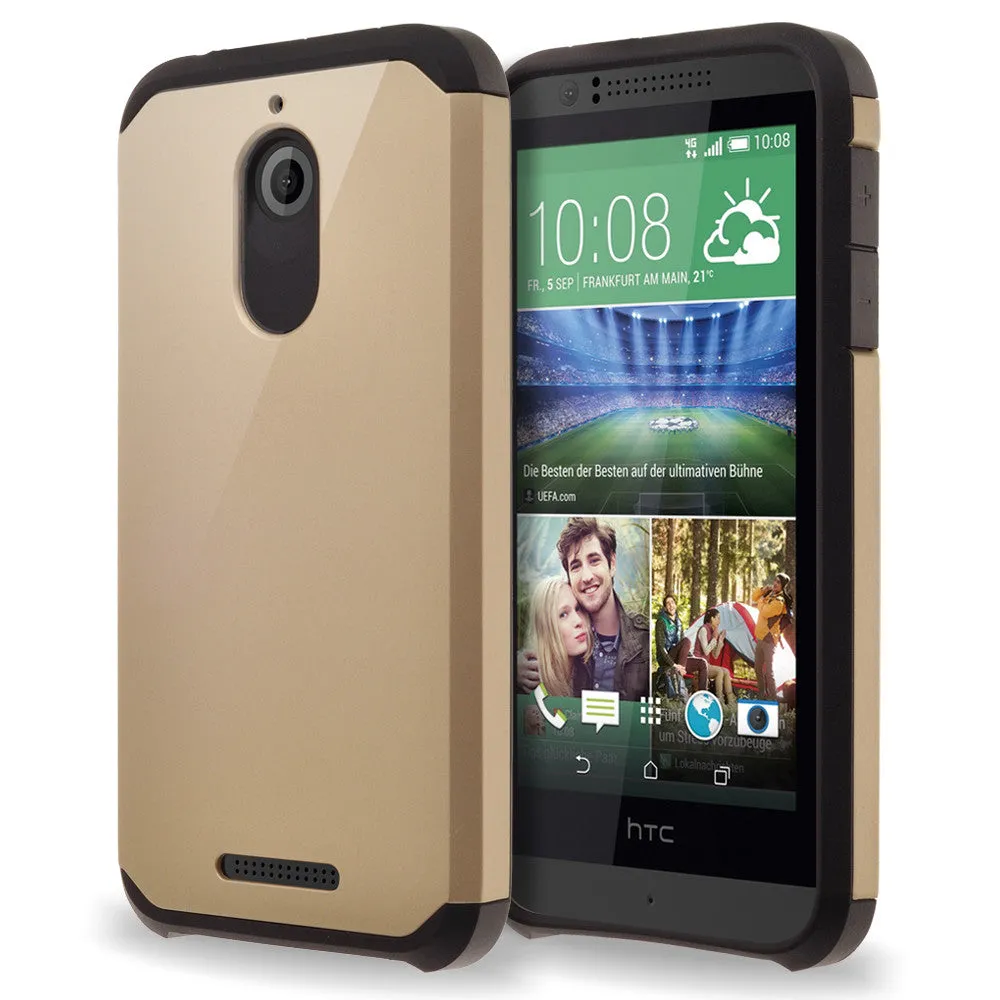 HTC Desire 510 Case, Slim Hybrid [Shock/Impact] Absorption Dual Layer Case - Gold