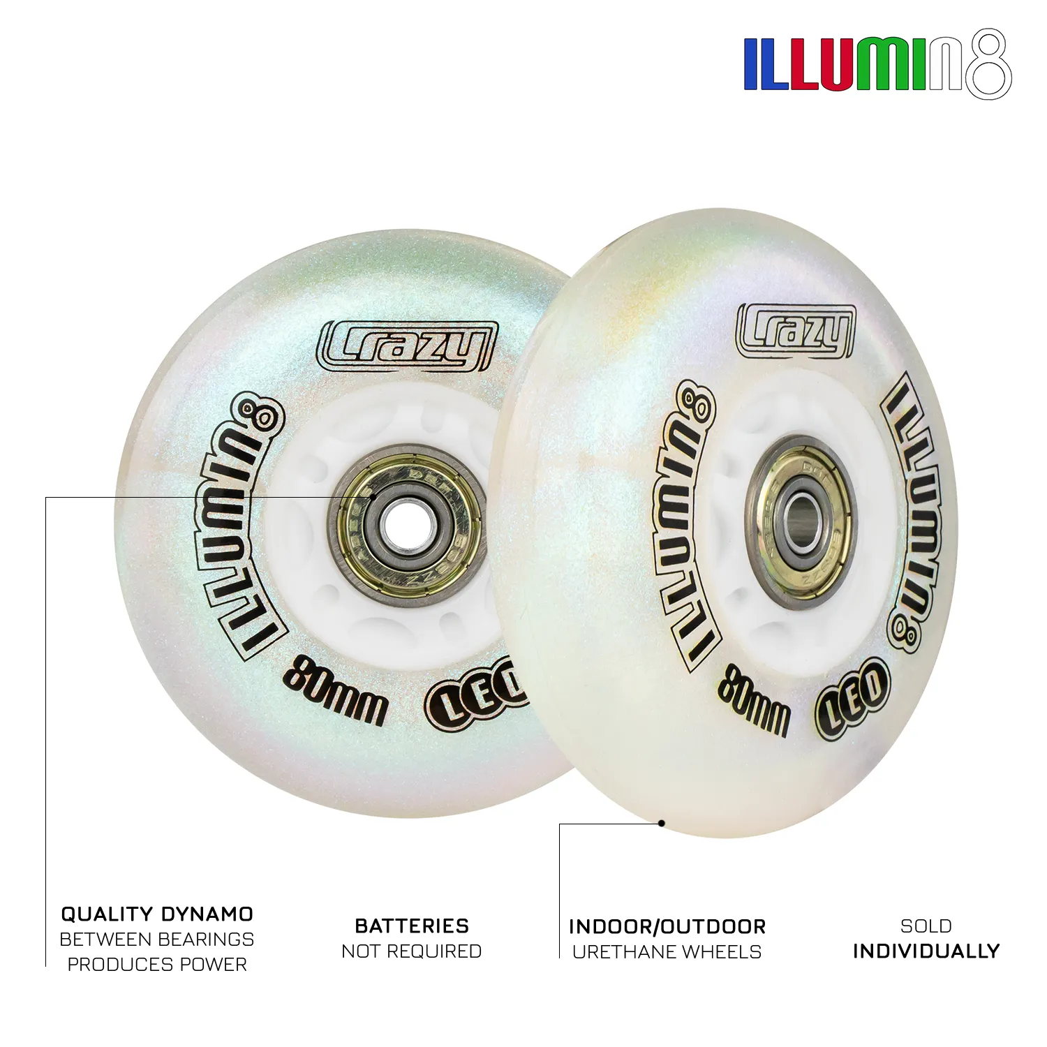 illumin8 LED Light Up Wheel - Pearl
