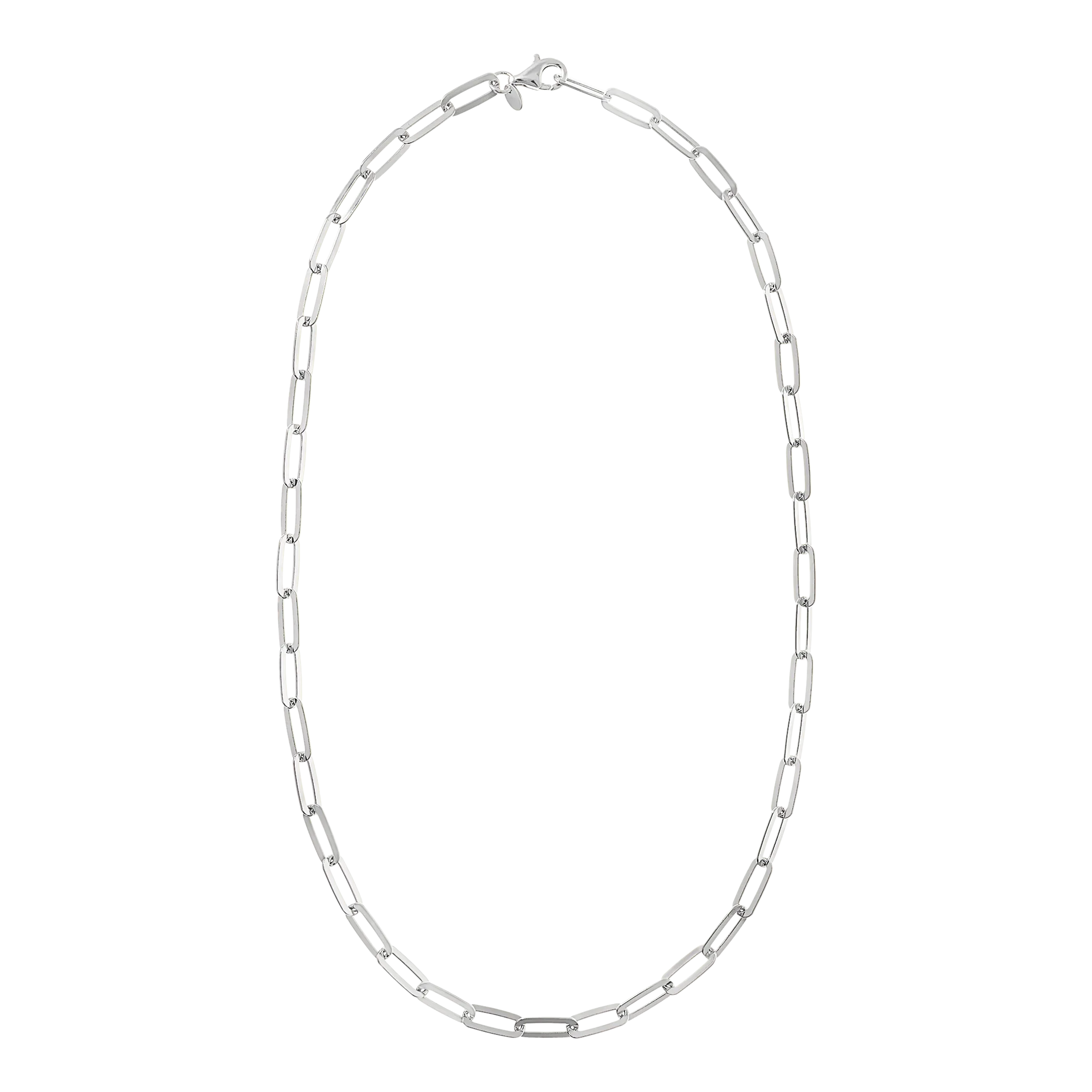 Italian Sterling Silver 18" Paperclip Link Necklace