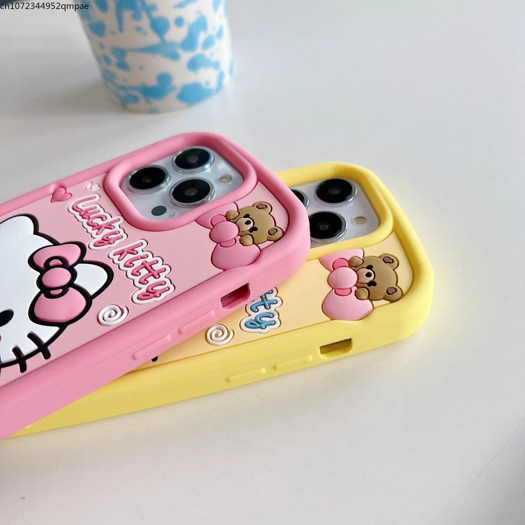Kawaii Hello Kitty iPhone Case with Beads Bracelet