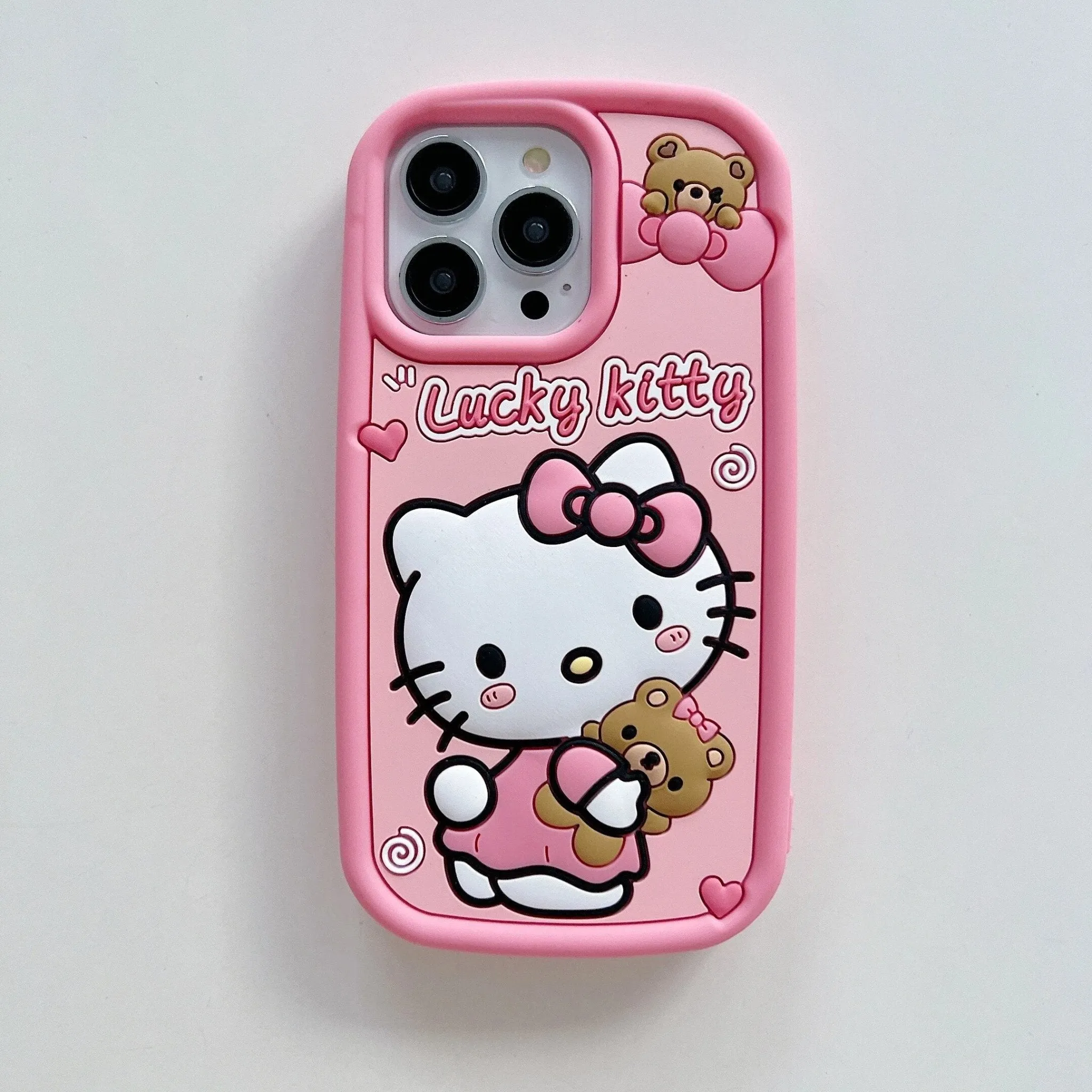 Kawaii Hello Kitty iPhone Case with Beads Bracelet