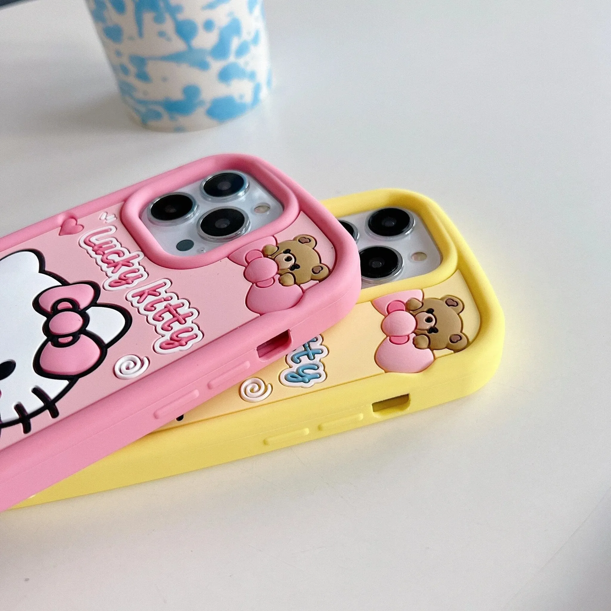 Kawaii Hello Kitty iPhone Case with Beads Bracelet