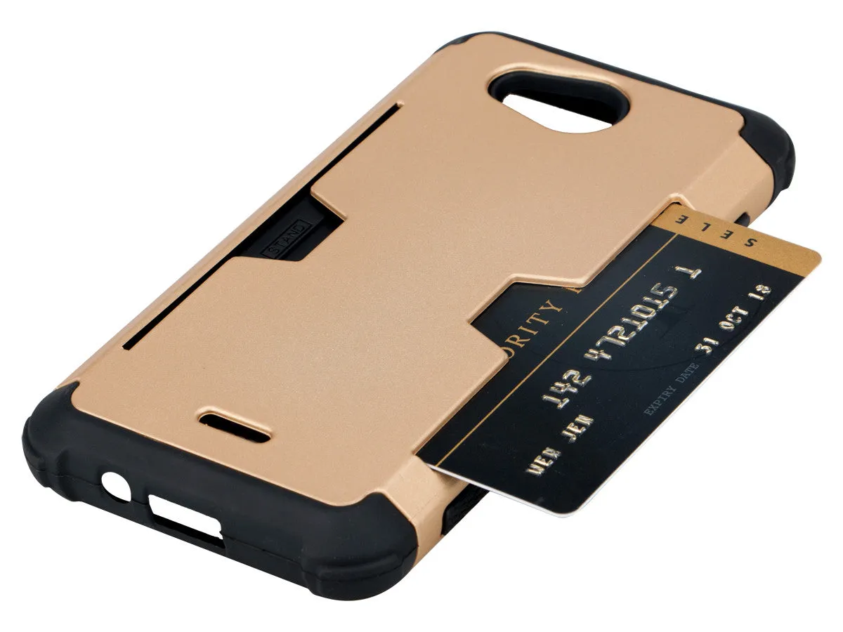 Kyocera Hydro Wave | C6740 Case, Slim Hybrid [Card Slot Insert] Dual Layer [Shock Resistant] Case Cover for Kyocera Hydro Wave - Gold