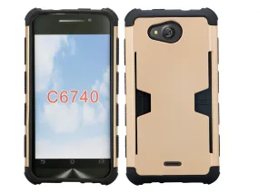 Kyocera Hydro Wave | C6740 Case, Slim Hybrid [Card Slot Insert] Dual Layer [Shock Resistant] Case Cover for Kyocera Hydro Wave - Gold