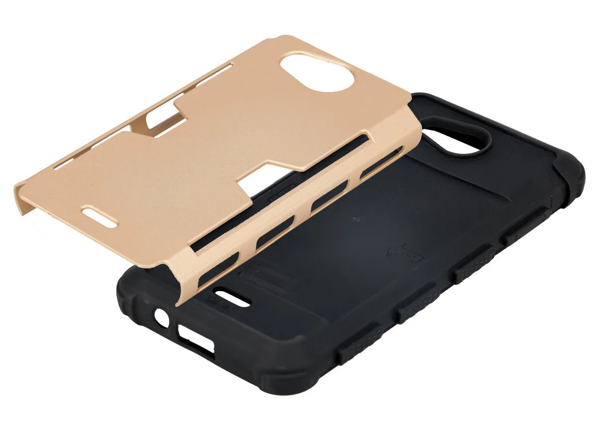 Kyocera Hydro Wave | C6740 Case, Slim Hybrid [Card Slot Insert] Dual Layer [Shock Resistant] Case Cover for Kyocera Hydro Wave - Gold