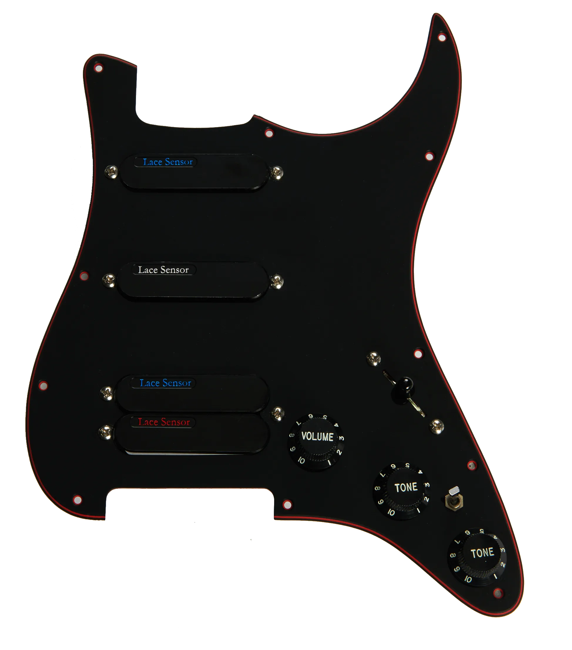 LACE® Custom Shop Strat Plus Ultra “Redline” Loaded Pickguard