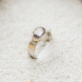 Lavender Spinel East-West Ring on Cigar Band