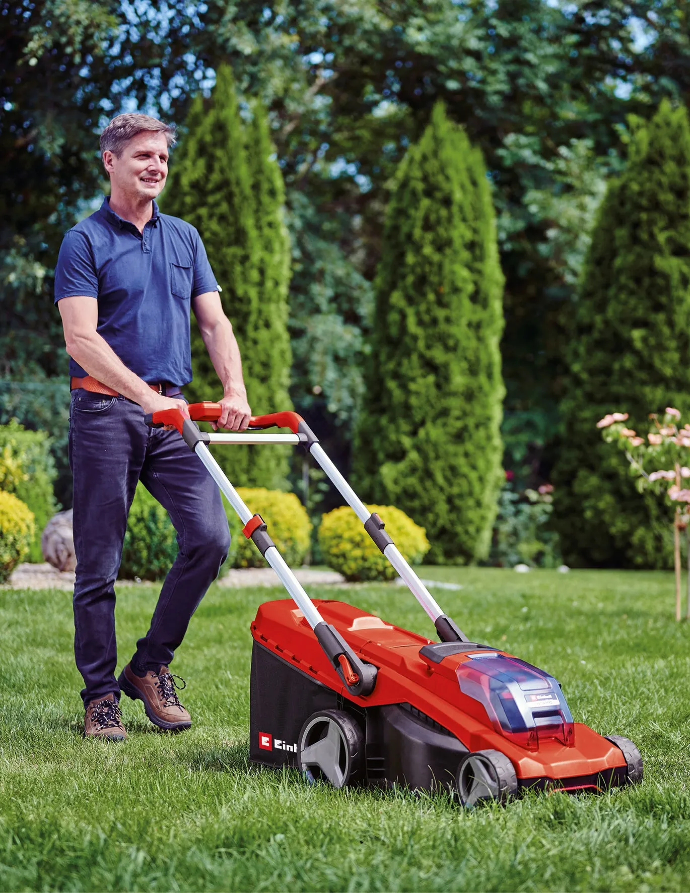 Lawn Mower - Einhell 36V 17" Cordless Push Lawn Mower Kit, Brushless Motor, 3413273