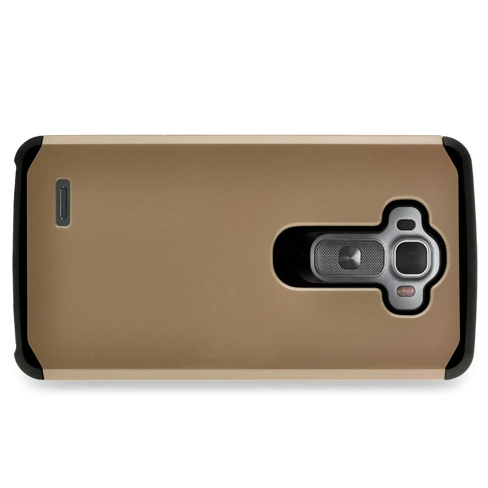 LG G4 Case, Slim Hybrid [Shock/Impact] Absorption Dual Layer Case - Gold
