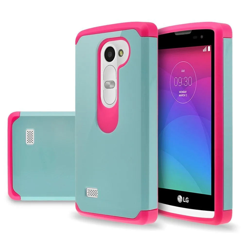 LG Leon LTE Case | Lg Tribute 2 Case | LG Power | LG Sunset | LG Destiny | LG Risio Case, Slim Hybrid [Shock/Impact] Absorption Dual Layer Case - Teal