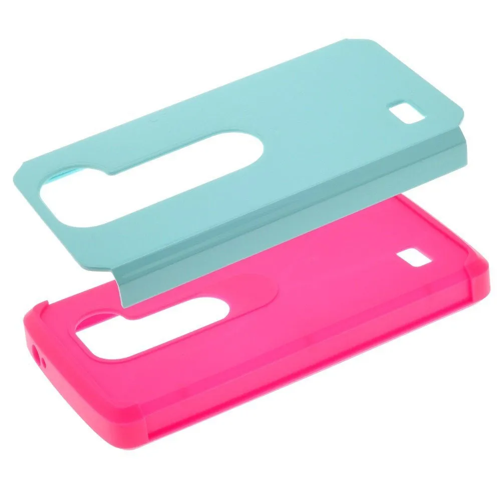LG Leon LTE Case | Lg Tribute 2 Case | LG Power | LG Sunset | LG Destiny | LG Risio Case, Slim Hybrid [Shock/Impact] Absorption Dual Layer Case - Teal