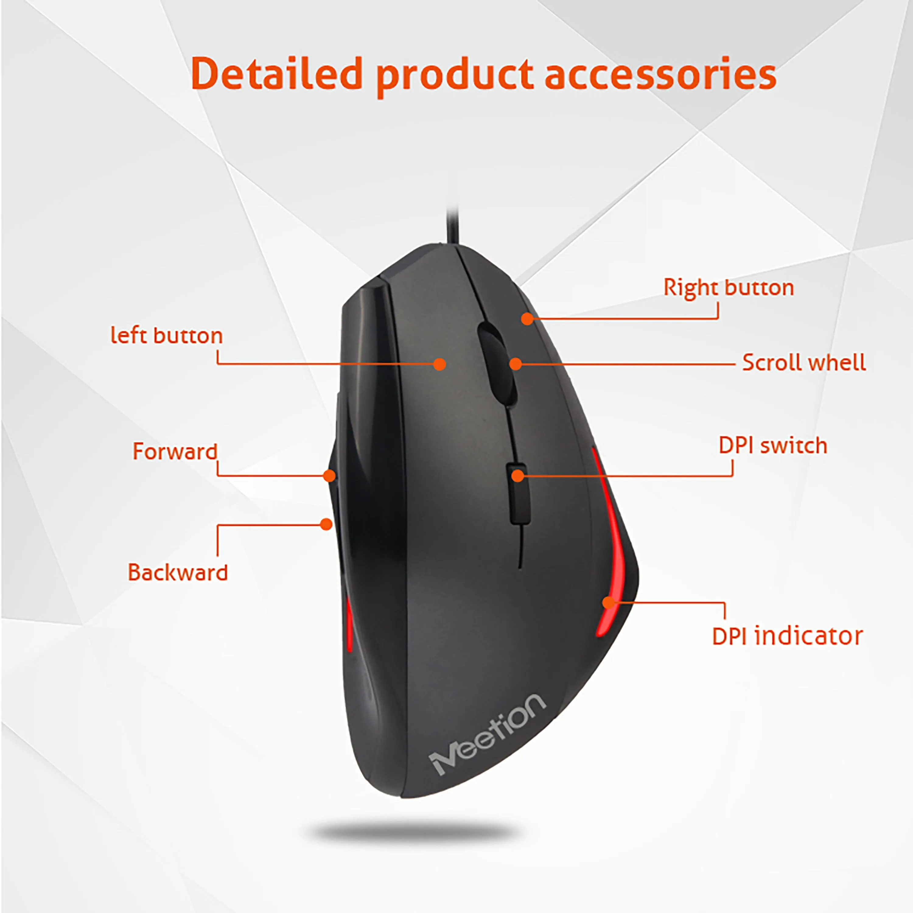MEETION M380 WIRED PROFESSIONAL VERTICAL ERGONOMIC GAMING MOUSE