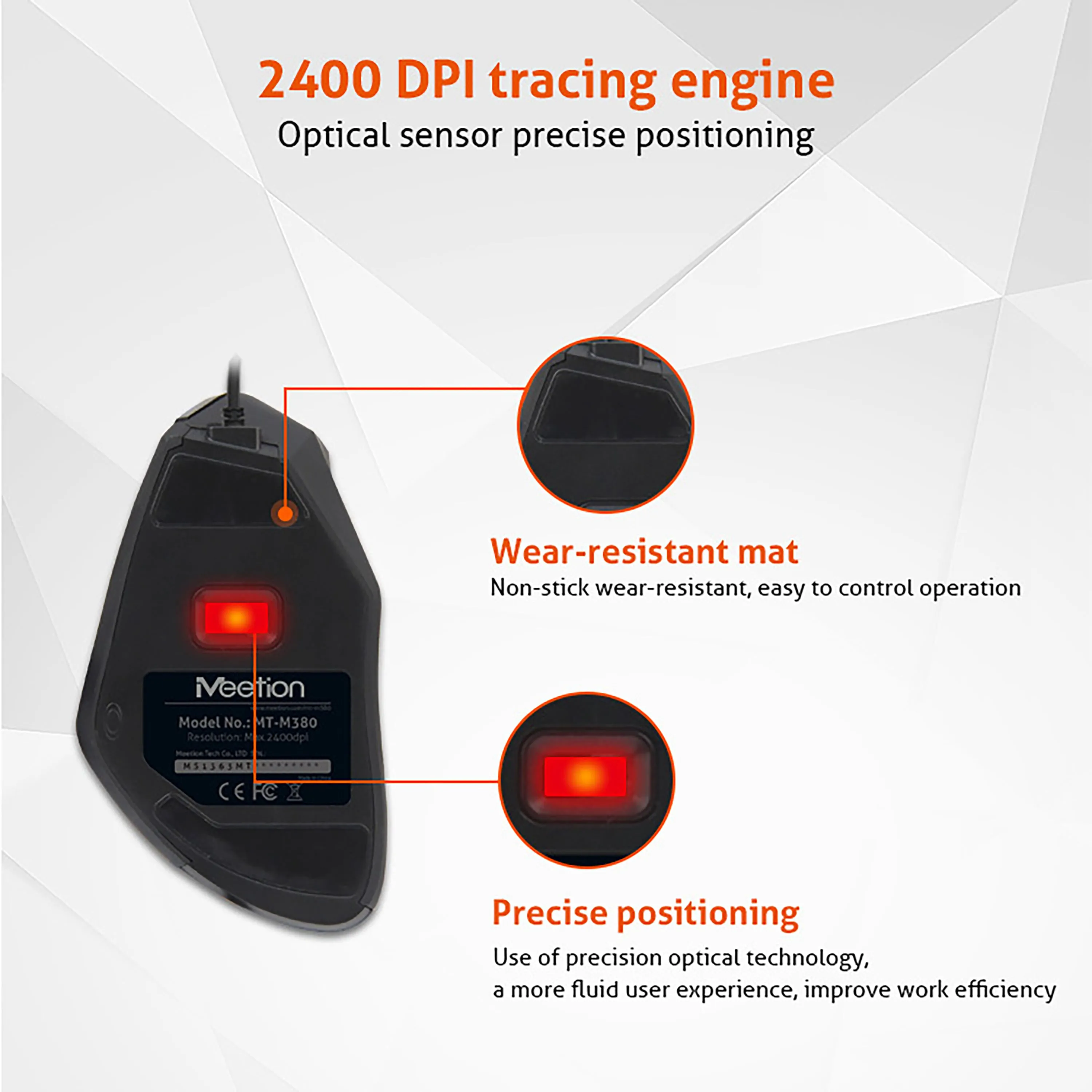 MEETION M380 WIRED PROFESSIONAL VERTICAL ERGONOMIC GAMING MOUSE