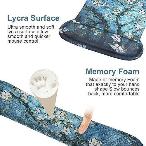 Mouse Pad with Wrist Support and Keyboard Wrist Rest Pad Set,Ergonomic Mouse Pads for Computers Laptop,Non-Slip Comfortable Mousepad w/Raised Memory Foam for Easy Typing Pain Relief (Eiffel Tower)