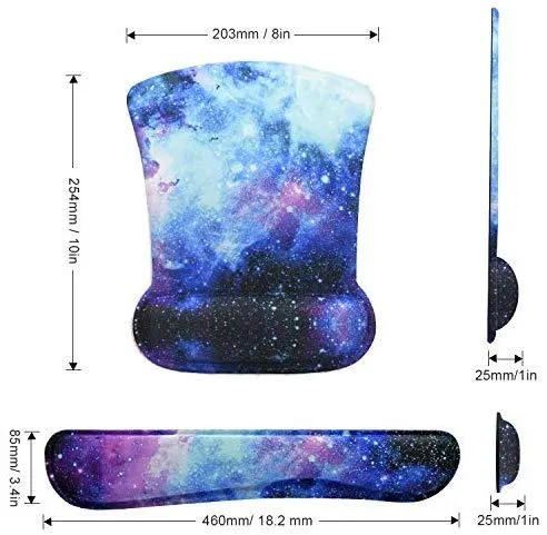 Mouse Pad with Wrist Support and Keyboard Wrist Rest Pad Set,Ergonomic Mouse Pads for Computers Laptop,Non-Slip Comfortable Mousepad w/Raised Memory Foam for Easy Typing Pain Relief (Eiffel Tower)
