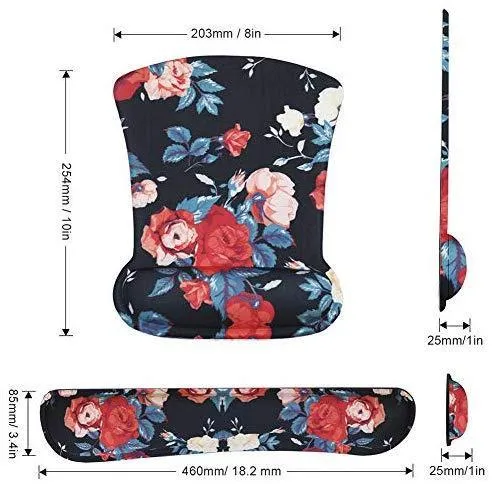 Mouse Pad with Wrist Support and Keyboard Wrist Rest Pad Set,Ergonomic Mouse Pads for Computers Laptop,Non-Slip Comfortable Mousepad w/Raised Memory Foam for Easy Typing Pain Relief (Eiffel Tower)
