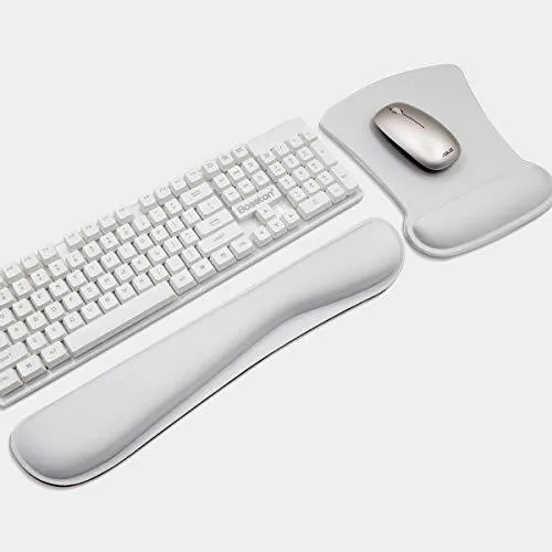 Mouse Pad with Wrist Support and Keyboard Wrist Rest Pad Set,Ergonomic Mouse Pads for Computers Laptop,Non-Slip Comfortable Mousepad w/Raised Memory Foam for Easy Typing Pain Relief (Eiffel Tower)