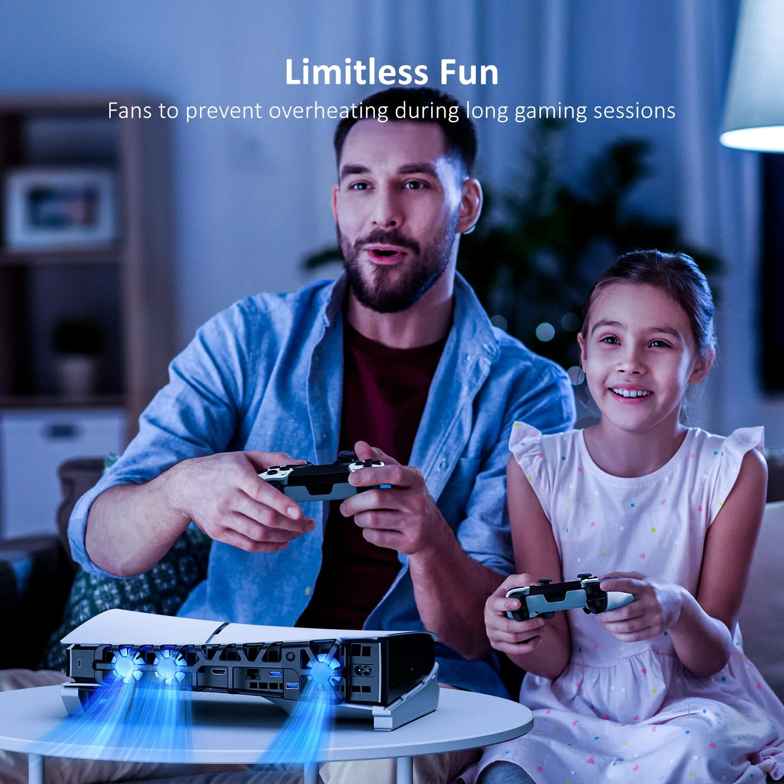 NexiGo PS5 Slim Horizontal Stand with Fan