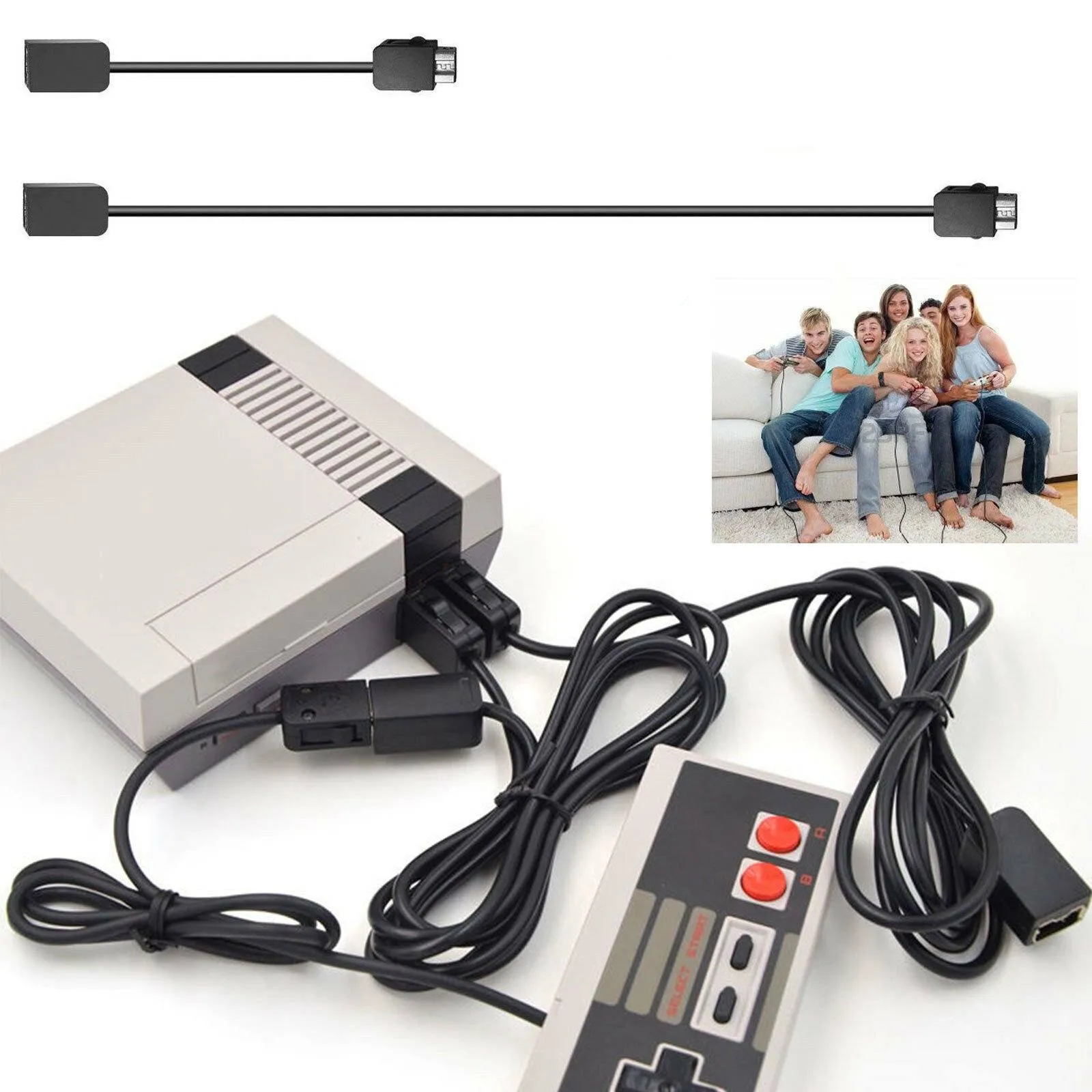 Nintendo NES Mini Classic Edition Game Controller with 2 Pieces 10ft Extension Cable