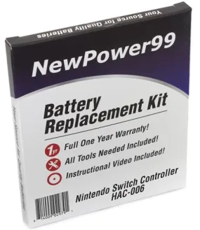 Nintendo Switch Joy-con Controller HAC-006 Battery Replacement Kit with Tools, Video Instructions and Extended Life Battery