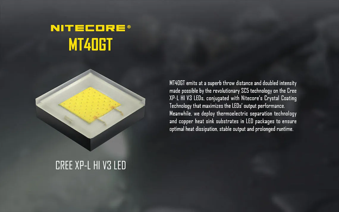 Nitecore MT40GT Cree XP-L HI V3 LED Flashlight - 1000 Lumens