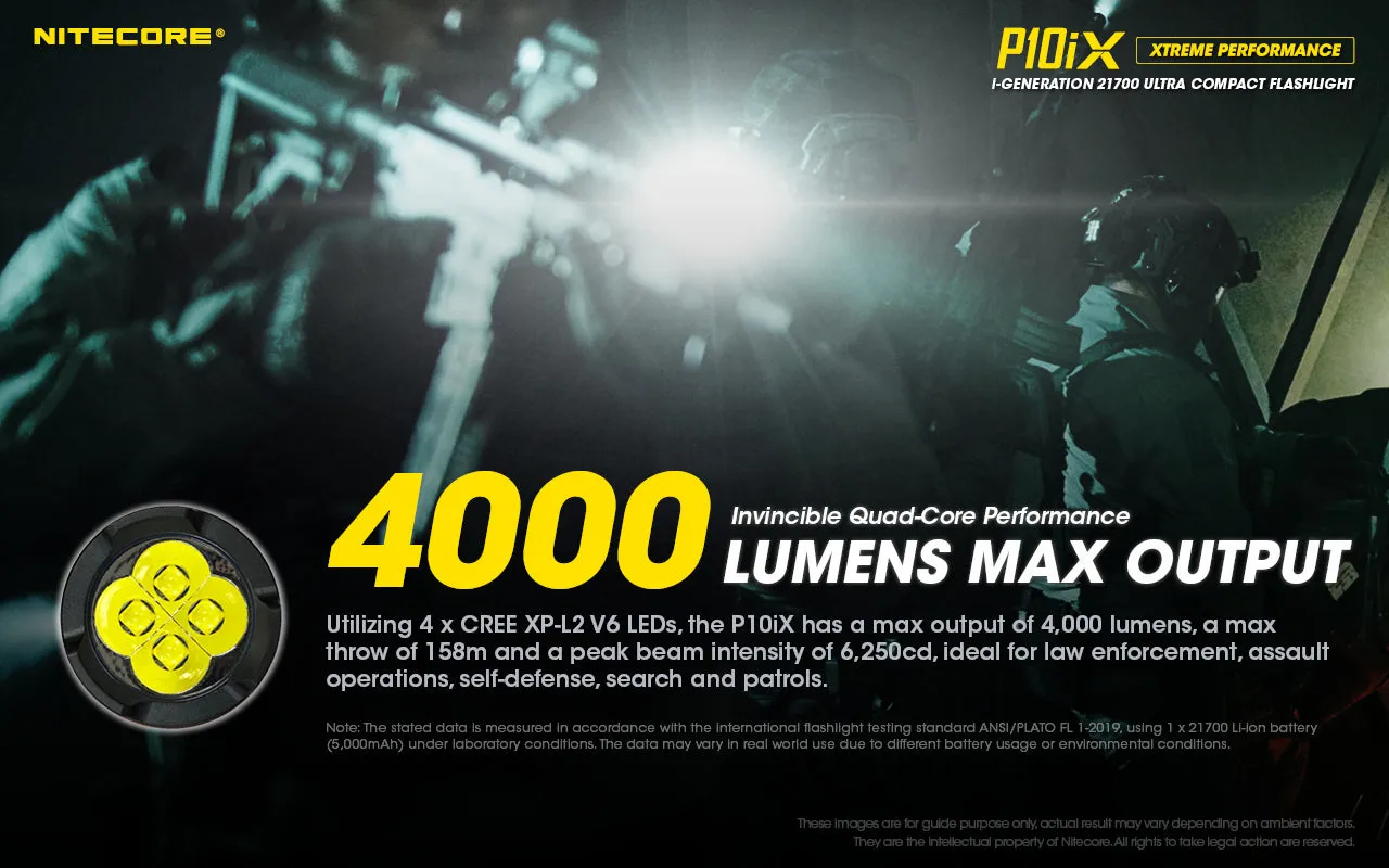 NITECORE P10iX i-Generation 21700 Ultra Compact Flashlight with 4000 lumens