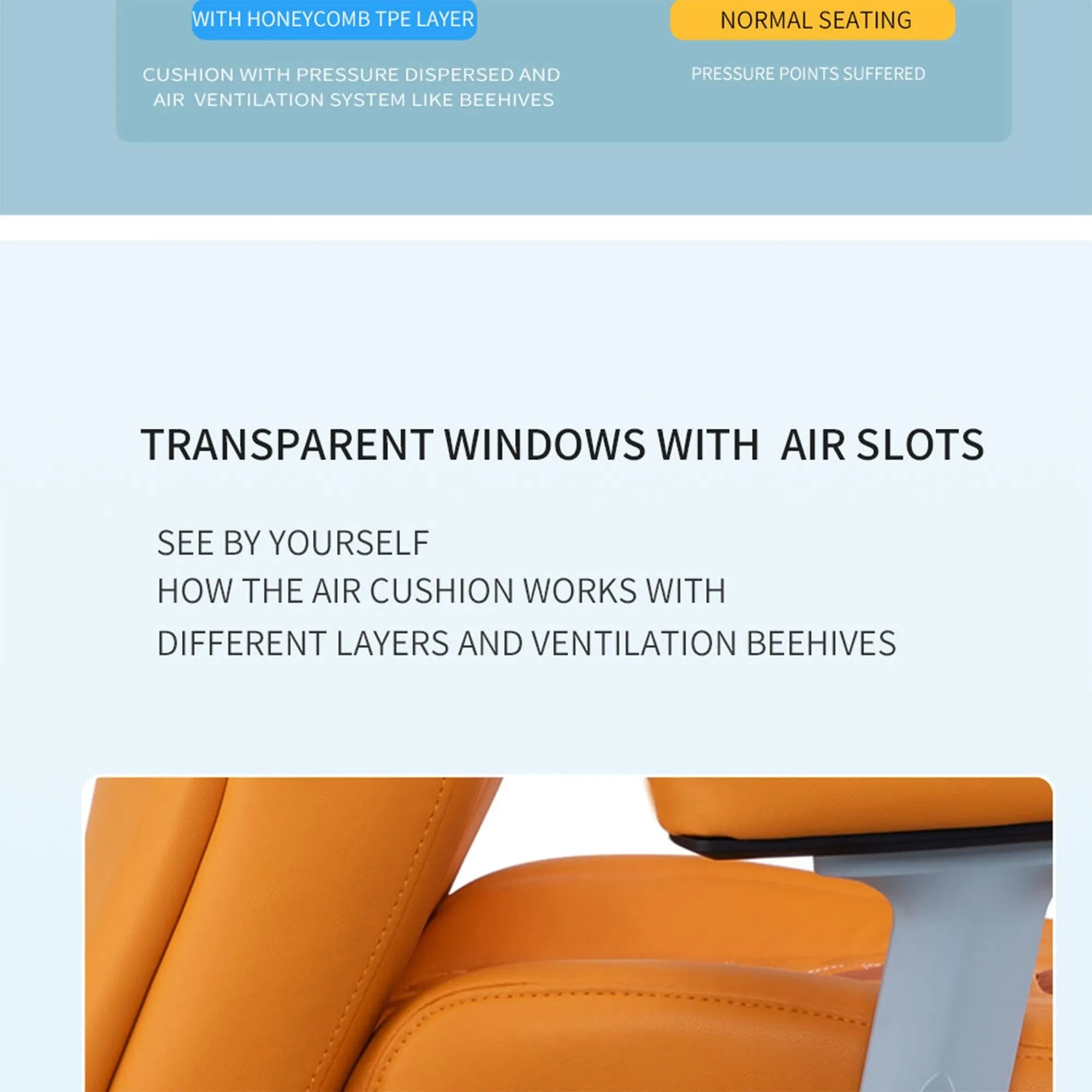 Office Desk Chair, Air Cushion Low Back Ergonomic Managerial Executive Chairs, Headrest and Lumbar Support Desk Chairs with Wheels and Armrest, Yellow/Grey