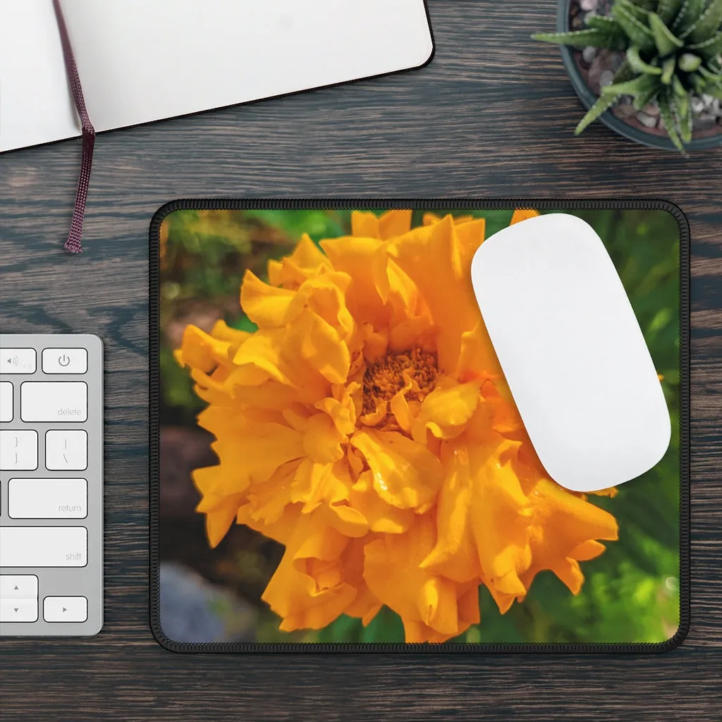 Orange Flower Gaming Mouse Pad