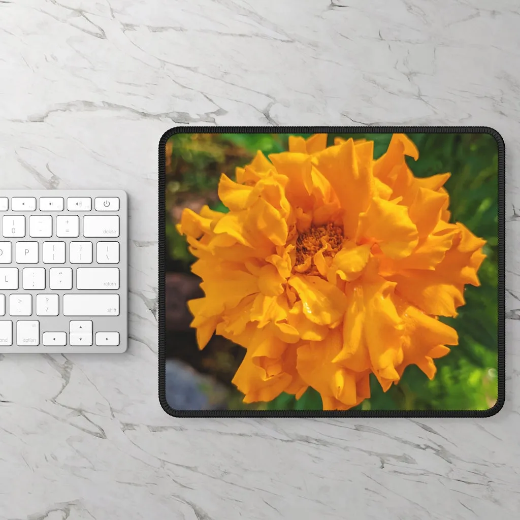 Orange Flower Gaming Mouse Pad
