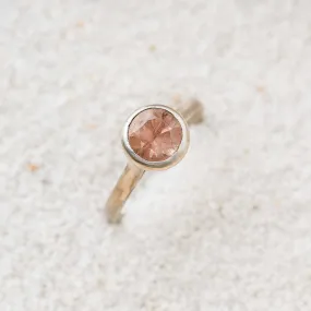 Oregon Sunstone Bezel-Set Cathedral Ring