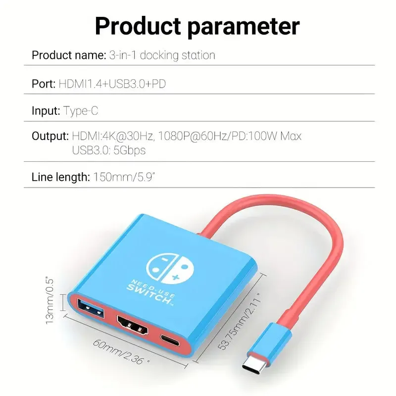 PD100W Docking Station For Nintendo Switch