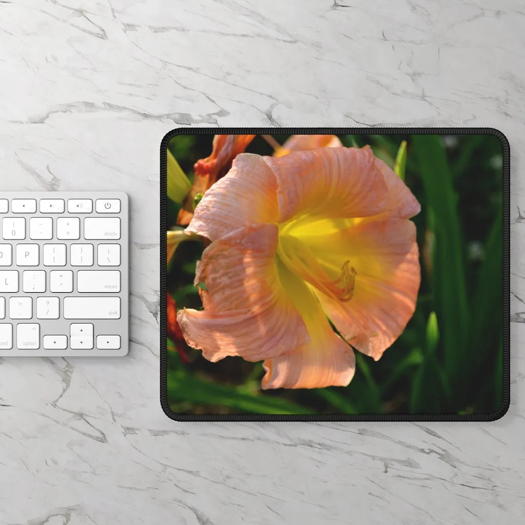 Peach and Yellow Flower Gaming Mouse Pad