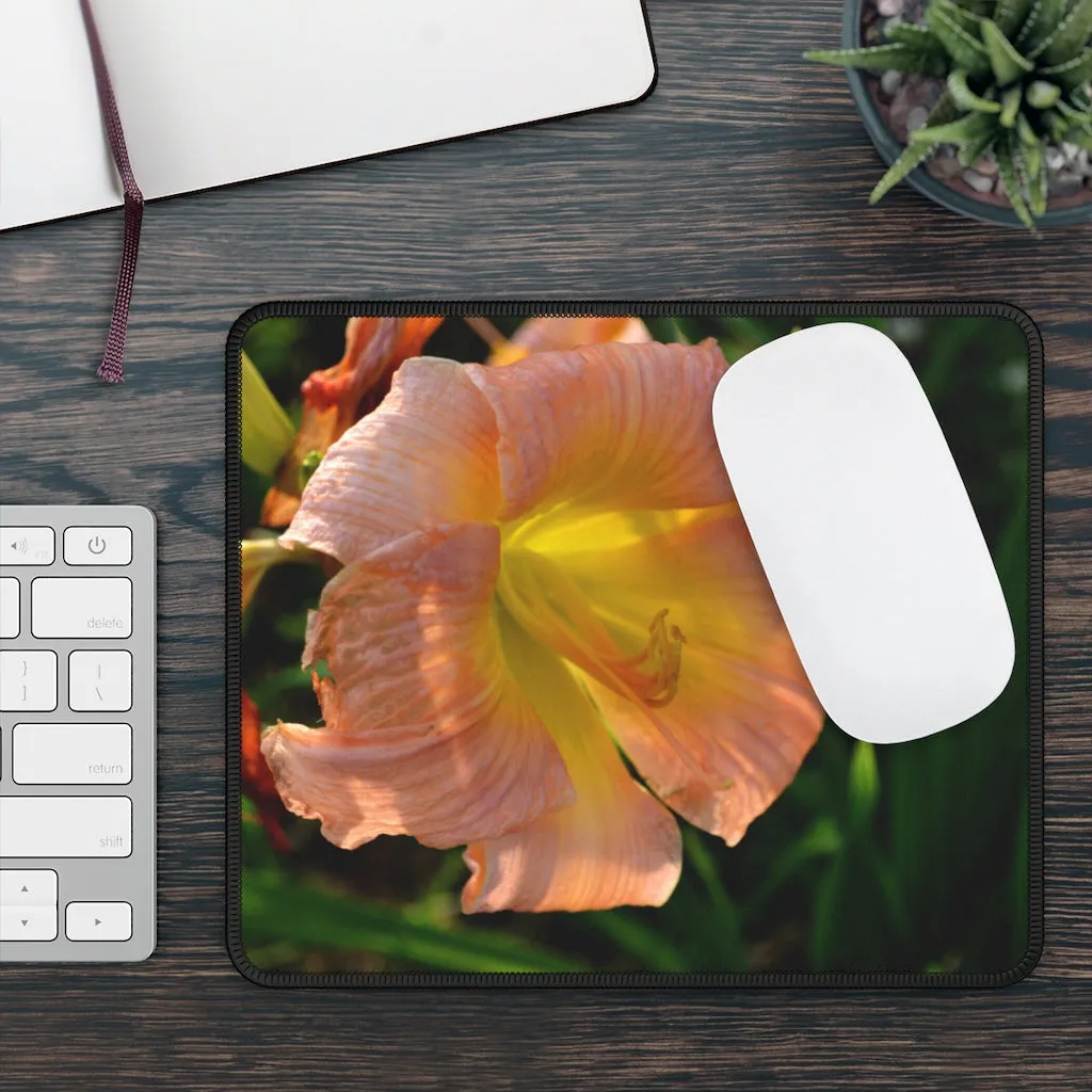 Peach and Yellow Flower Gaming Mouse Pad