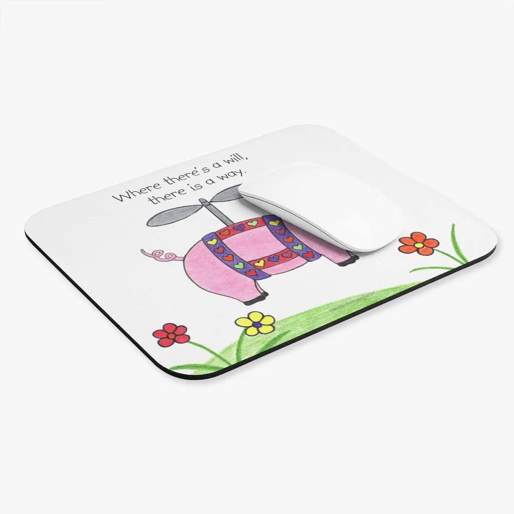 Penelope the Flying Pig Mouse Pad, Inspirational Mouse Pads, Gifts for Kids Teens Adults