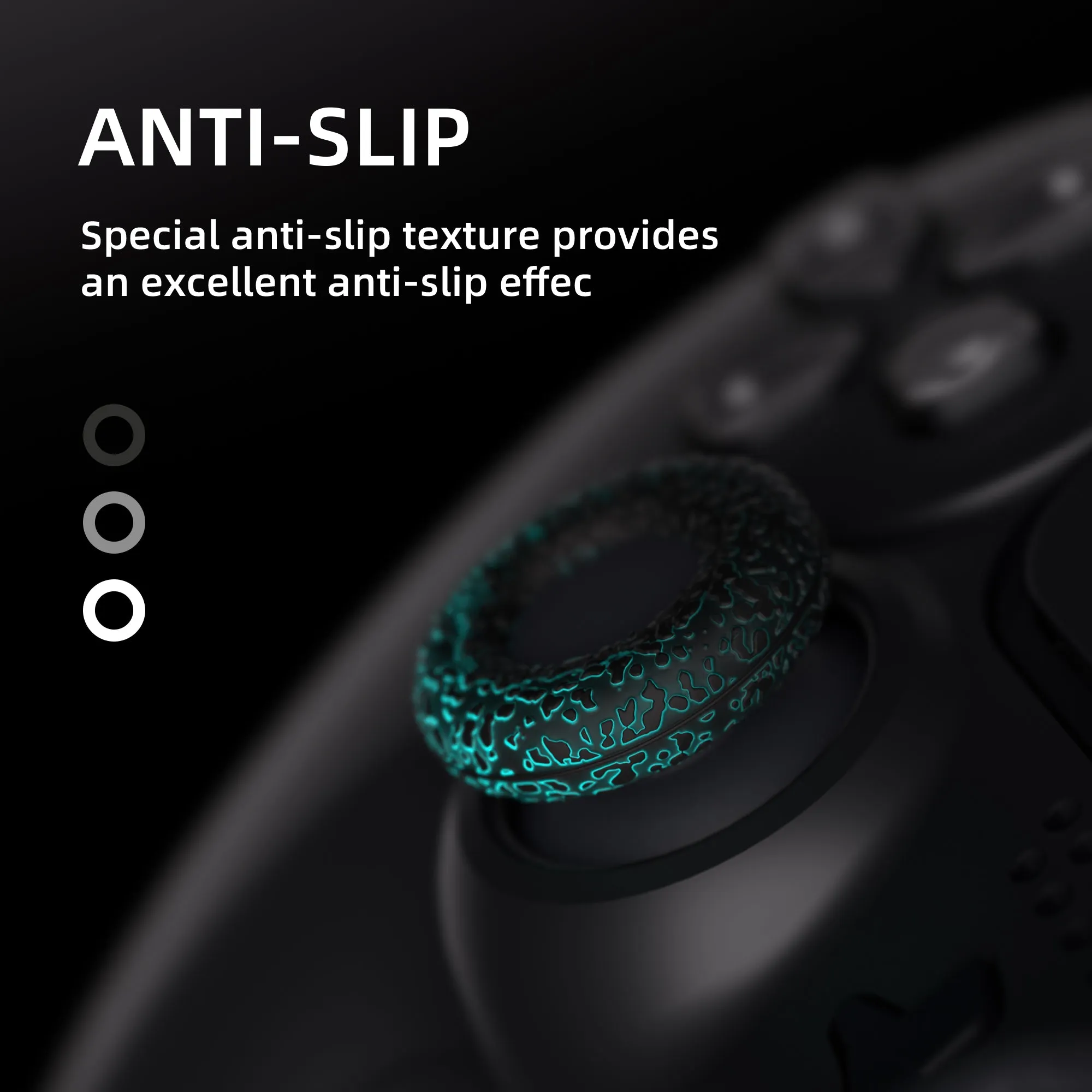 PlayVital 3 Pairs Silicone Thumbstick Rings for ps5/4, for Xbox Series X/S, for Xbox One/Elite Series 2 Core, for Switch Pro Controller, Universal Anti Slip Thumb Grips Rings - Red & Blue & Purple - PFPJ145