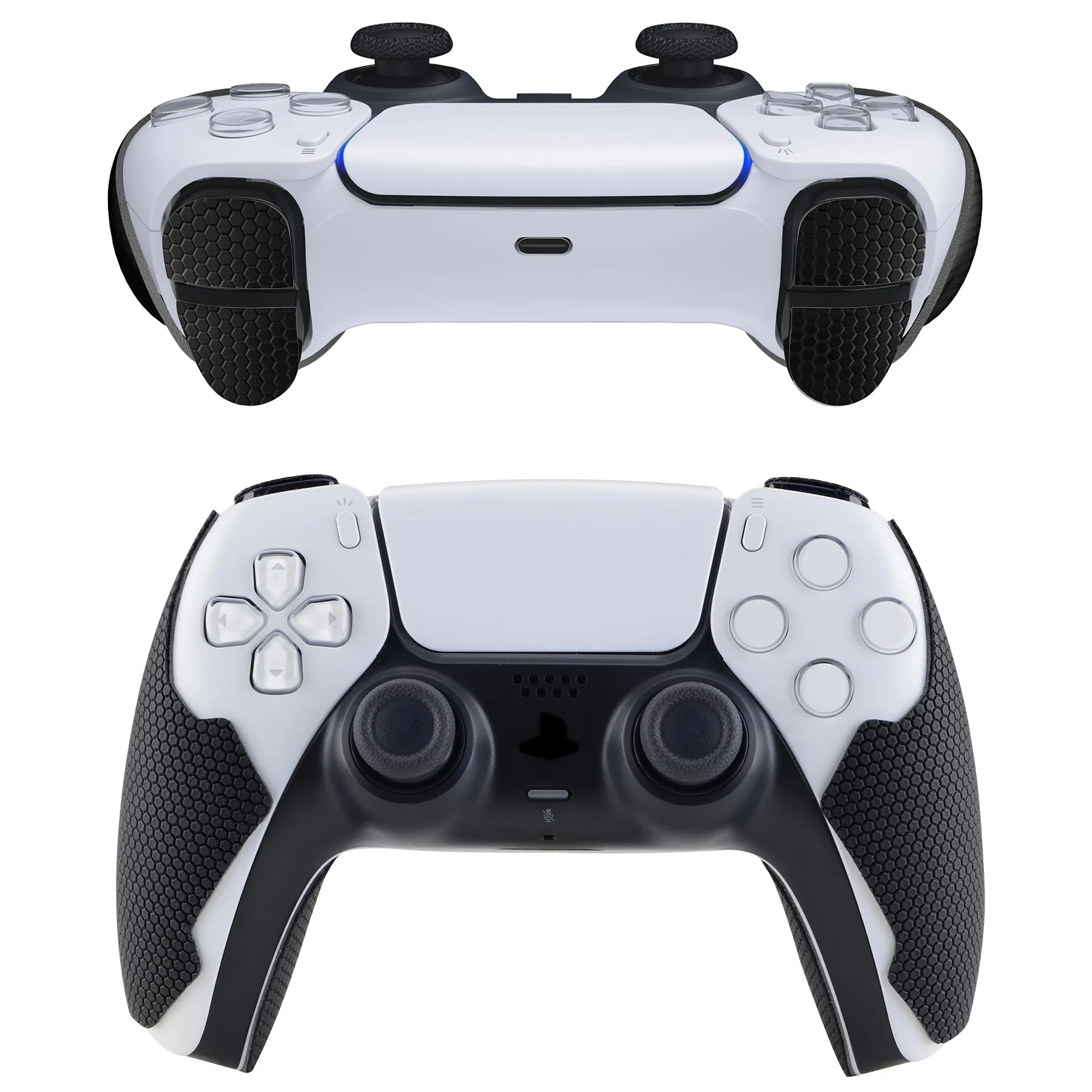 PlayVital Mecha Edition Anti-Skid Sweat-Absorbent Controller Grip for PS5, Professional Textured Soft Rubber Pads Handle Grips for PS5 Controller with Shoulder Button Trigger Stickers - PFPJ050