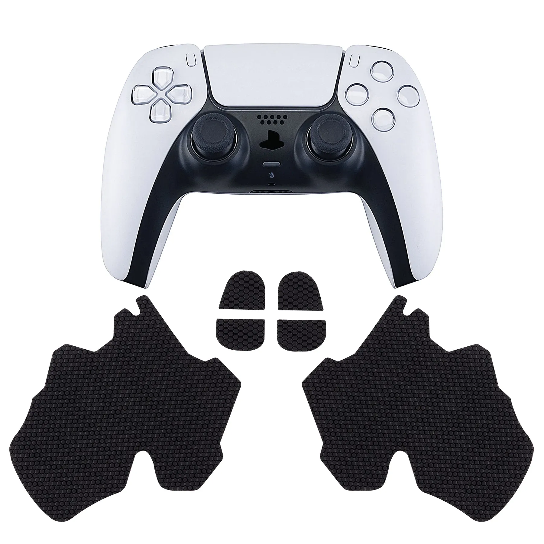PlayVital Mecha Edition Anti-Skid Sweat-Absorbent Controller Grip for PS5, Professional Textured Soft Rubber Pads Handle Grips for PS5 Controller with Shoulder Button Trigger Stickers - PFPJ050