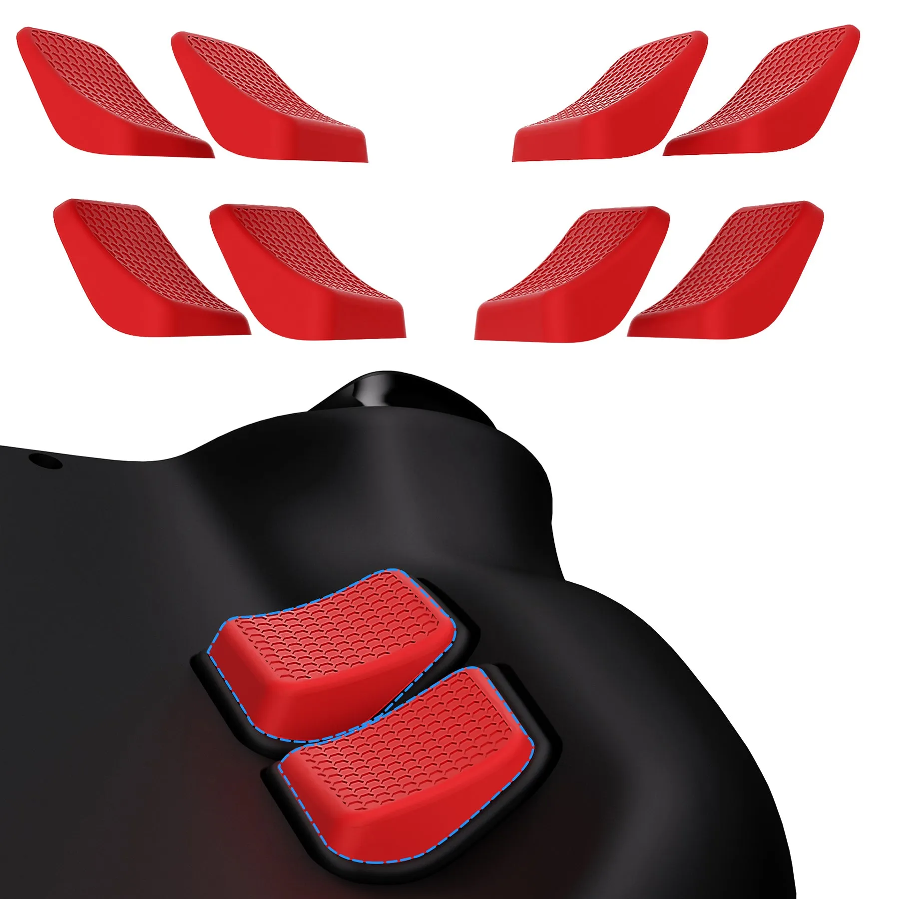 PlayVital Passion Red Back Button Enhancement Set for Steam Deck LCD, Grip Improvement Button Protection Kit for Steam Deck OLED - 2 Different Thickness - PGSDM005