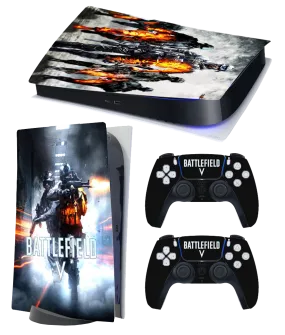 PS5 Themed Decal Sticker Wrap For Disc Edition Console - Battlefield V