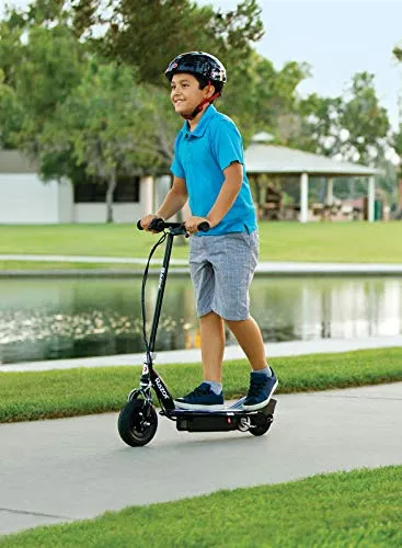 Razor E100 Glow Electric Scooter for Kids Age 8 , LED Light-Up Deck, 8" Air-filled Front Tire, Up to 40 Minutes Continuous Ride Time